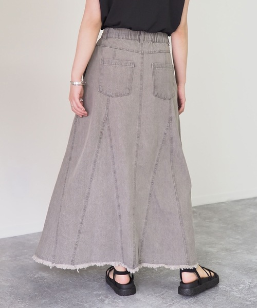 Riberry(リベリー)の「裾切替Aラインツイルスカート(デニムスカート・レディース・ブラック/グレー/ブルー・FREE)」の15枚目の写真