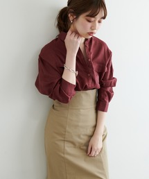 natural couture | カシュクールにもなるカラーリネンシャツ(シャツ/ブラウス)