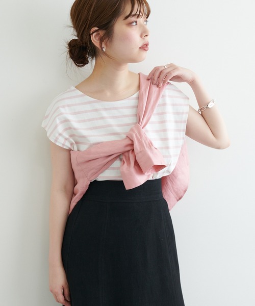 natural couture（ナチュラルクチュール）の「カシュクールにもなるカラーリネンシャツ（シャツ/ブラウス・レディース・オフホワイト/ボルドー/カーキ/ブラック/ピンク・FREE）」の21枚目の写真