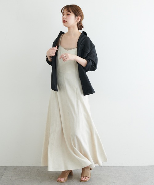 natural couture（ナチュラルクチュール）の「カシュクールにもなるカラーリネンシャツ（シャツ/ブラウス・レディース・オフホワイト/ボルドー/カーキ/ブラック/ピンク・FREE）」の13枚目の写真