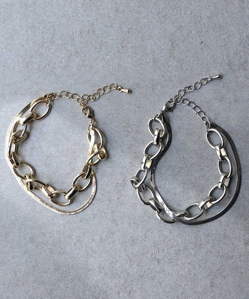 antiqua（アンティカ）の「2連チェーンブレスレット（ブレスレット・レディース・シルバー/ゴールド・FREE）」の8枚目の写真