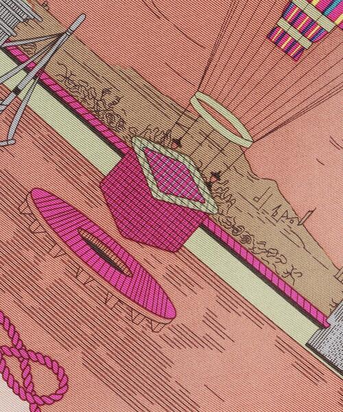 manipuri（マニプリ）の「【一部別注】＜manipuri（マニプリ）＞SILIK スカーフ（ストール/ショール・レディース・ネイビー/ピンク/イエロー/ケリー・FREE）」の7枚目の写真