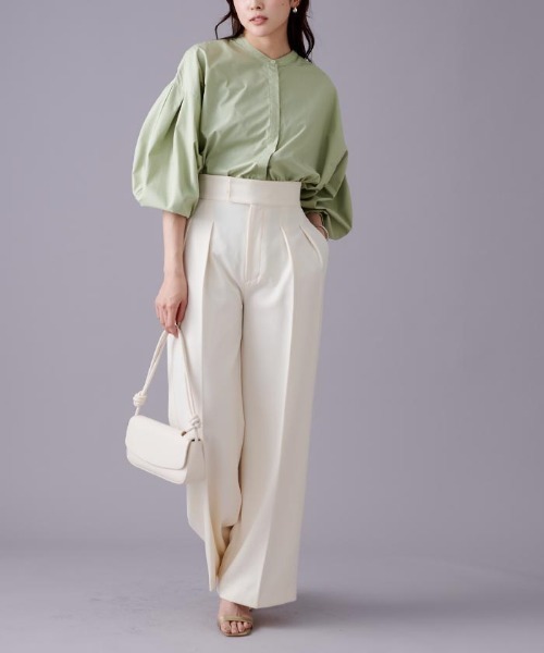 UR'S（ユアーズ）の「ボリューム袖ブラウス（シャツ/ブラウス・レディース・オフホワイト/ブラック/グリーン/ベージュ系その他/ブルー系その他/ピンク/グリーン系その他/ブルー/ダークブラウン/ネイビー/ナチュラル・S/L/M）」の14枚目の写真