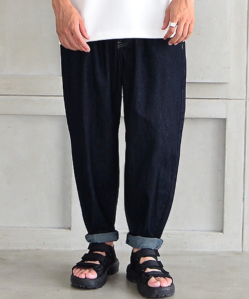 MinoriTY（マイノリティ）の「【MinoriTY】ワイドバルーンデニムパンツ バルーンパンツ メンズ リジット オーバーサイズ 秋服 夏服（デニムパンツ・メンズ・ブルー/ブルー系その他・MEDIUM/LARGE）」の4枚目の写真