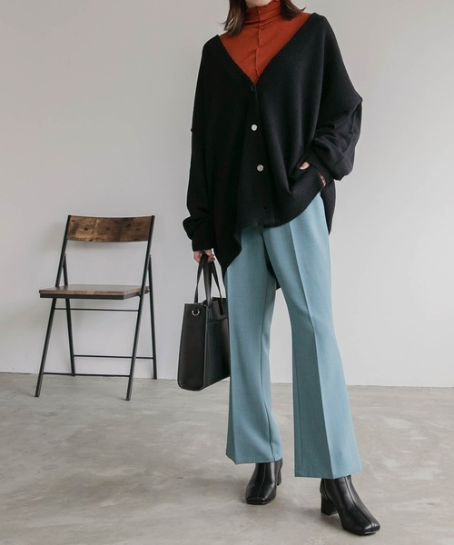 BONLECILL(ボンルシール)の「スクエアトゥ パイピング ショートブーツ(ブーツ・レディース・ライトグリーン/ブラック/ベージュ/ブラウン・L/M/S)」の7枚目の写真