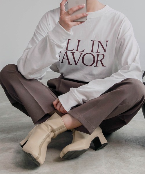 BONLECILL(ボンルシール)の「スクエアトゥ パイピング ショートブーツ(ブーツ・レディース・ライトグリーン/ブラック/ベージュ/ブラウン・L/M/S)」の11枚目の写真