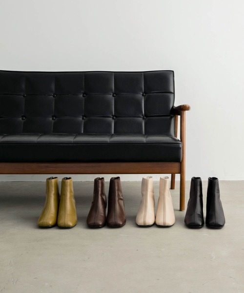 BONLECILL(ボンルシール)の「スクエアトゥ パイピング ショートブーツ(ブーツ・レディース・ライトグリーン/ブラック/ベージュ/ブラウン・L/M/S)」の15枚目の写真