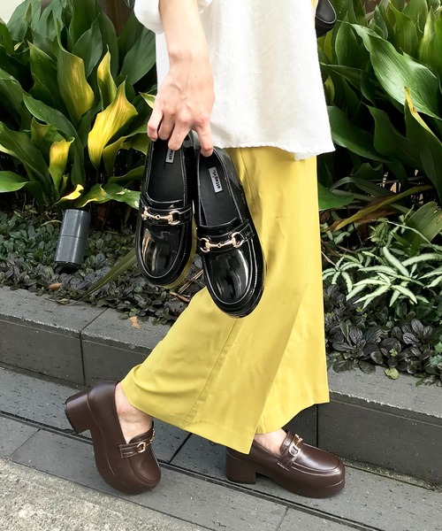 YELLO完売品　ブラウン 厚底ローファー　Ｓサイズ YELLO ブラウン 厚底ローファー S YELLO ローファー YELLO完売品