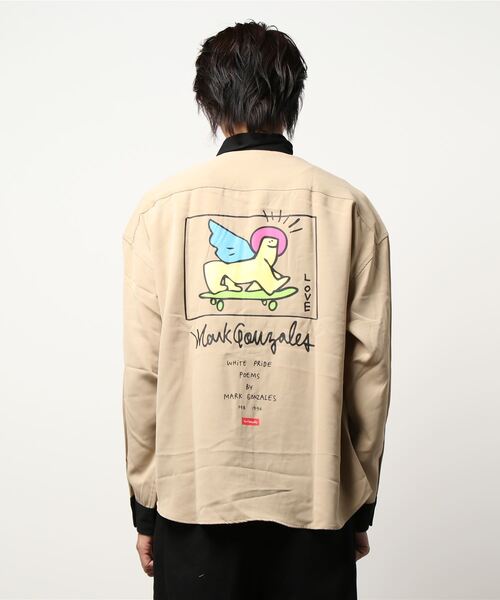 Mark Gonzales（マーク・ゴンザレス）の「【MARK GONZALES】ビッグプリントシャツ（シャツ/ブラウス・メンズ・ライトグレー/ベージュ/ブラック・L/M）」の4枚目の写真