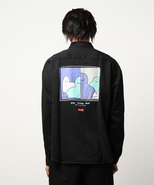 Mark Gonzales（マーク・ゴンザレス）の「【MARK GONZALES】ビッグプリントシャツ（シャツ/ブラウス・メンズ・ライトグレー/ベージュ/ブラック・L/M）」の7枚目の写真