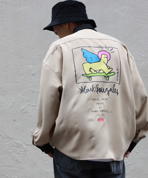Mark Gonzales（マーク・ゴンザレス）の「【MARK GONZALES】ビッグプリントシャツ（シャツ/ブラウス・メンズ・ライトグレー/ベージュ/ブラック・L/M）」の3枚目の写真