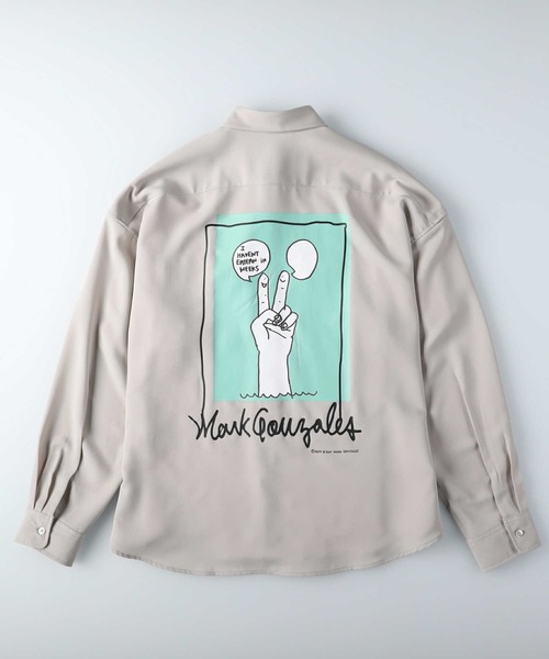 Mark Gonzales（マーク・ゴンザレス）の「【MARK GONZALES】ビッグプリントシャツ（シャツ/ブラウス・メンズ・ライトグレー/ベージュ/ブラック・L/M）」の15枚目の写真