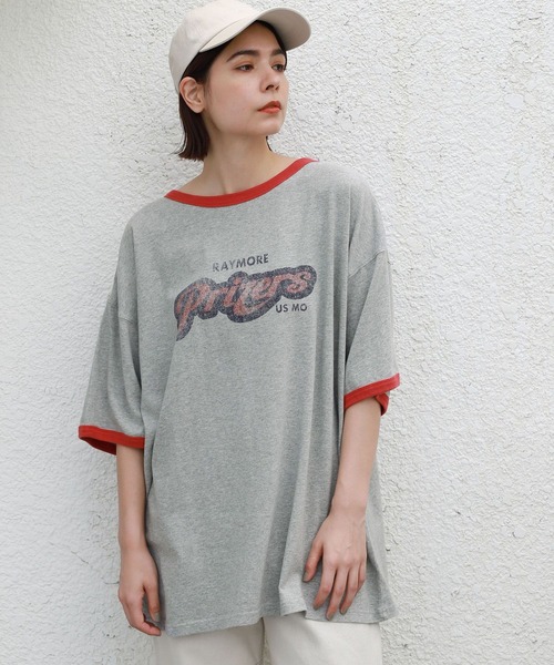 リンカブル　フレアタグTシャツ(オフホワイト×グリーン) pickupjapan_20042004000447931