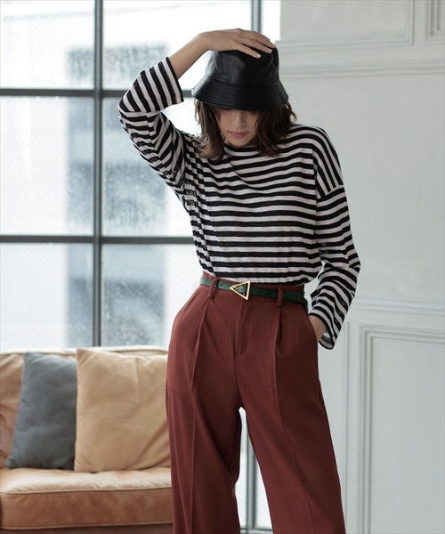 DONOBAN（ドノバン）の「本革トライアングルバックルベルト（ベルト・レディース・グリーン/ブラック/ブラウン・F）」の6枚目の写真