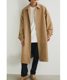 STYLEMIXER | スラブバックプリーツロングコート(ステンカラーコート)