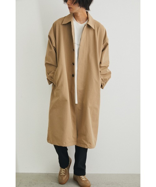 STYLEMIXER（スタイルミキサー）の「スラブバックプリーツロングコート（ステンカラーコート・メンズ・ベージュ/グレー・MEDIUM/LARGE/X-LARGE）」の11枚目の写真