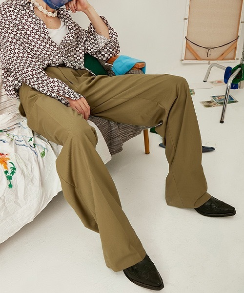 MIXSEVEN（ミックスセブン）の「ハイウェストドレープベージュパンツ MX21S34【MIX SEVEN】（スラックス・メンズ・ブラウン・M/L/S）」の11枚目の写真