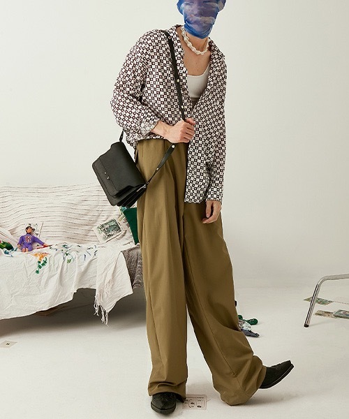 MIXSEVEN（ミックスセブン）の「ハイウェストドレープベージュパンツ MX21S34【MIX SEVEN】（スラックス・メンズ・ブラウン・M/L/S）」の6枚目の写真