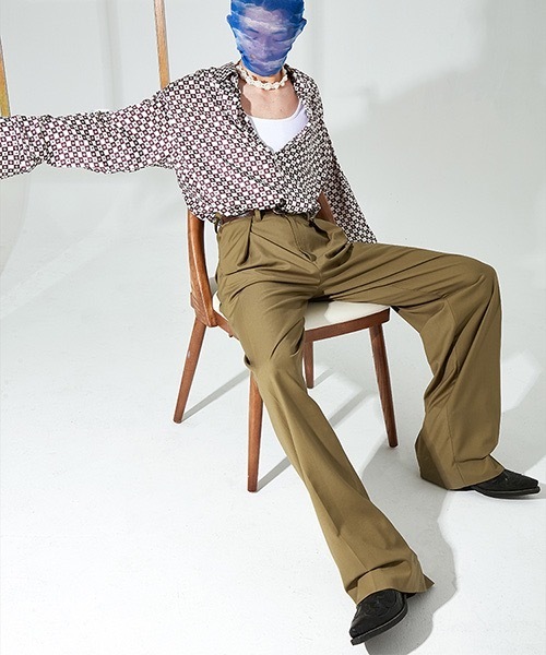 MIXSEVEN（ミックスセブン）の「ハイウェストドレープベージュパンツ MX21S34【MIX SEVEN】（スラックス・メンズ・ブラウン・M/L/S）」の10枚目の写真