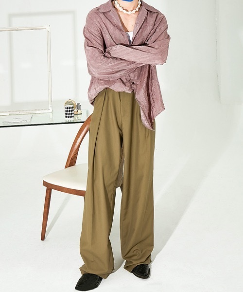 MIXSEVEN（ミックスセブン）の「ハイウェストドレープベージュパンツ MX21S34【MIX SEVEN】（スラックス・メンズ・ブラウン・M/L/S）」の18枚目の写真