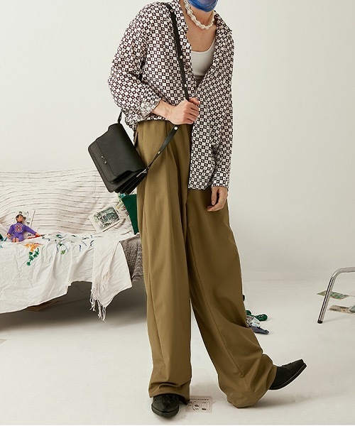 MIXSEVEN（ミックスセブン）の「ハイウェストドレープベージュパンツ MX21S34【MIX SEVEN】（スラックス・メンズ・ブラウン・M/L/S）」の20枚目の写真