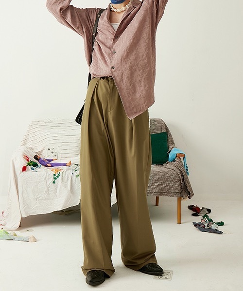 MIXSEVEN（ミックスセブン）の「ハイウェストドレープベージュパンツ MX21S34【MIX SEVEN】（スラックス・メンズ・ブラウン・M/L/S）」の19枚目の写真