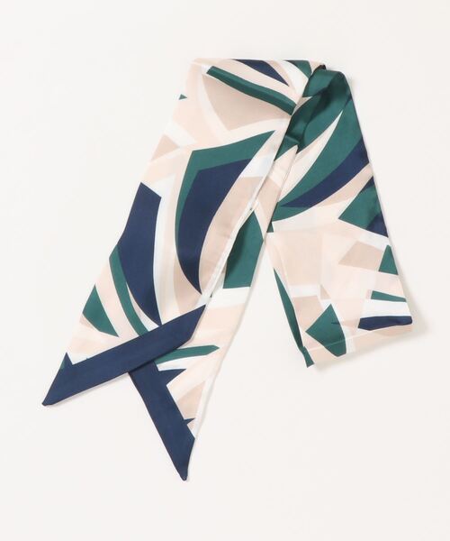 Te chichi（テチチ）の「柄プリントナロースカーフ（バンダナ/スカーフ・レディース・グリーン/ピンク/ブラック/ベージュ・ﾌﾘ-）」の3枚目の写真