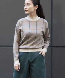 BEAMS HEART | BEAMS HEART / チェック ハイネックニット(ニット/セーター)