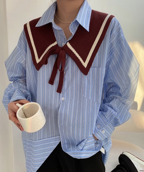 aimoha（アイモハ）の「ニット 付け襟（付け襟・レディース・ブラック系その他/ブラック/ブラック系その他2/ワインレッド・FREE）」の4枚目の写真