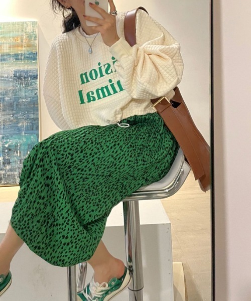 Diosfront（ディオスフロント）の「ロゴカラープリントオーバーシルエットトレーナー（スウェット・レディース・アイボリー/ローズ・FREE）」の12枚目の写真