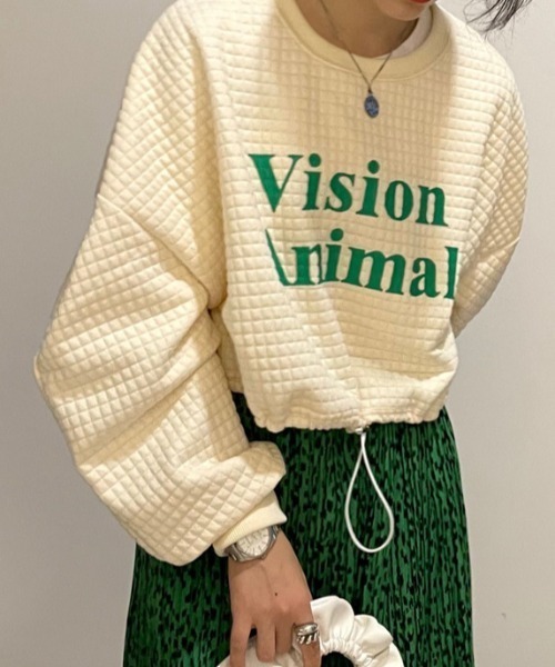 Diosfront（ディオスフロント）の「ロゴカラープリントオーバーシルエットトレーナー（スウェット・レディース・アイボリー/ローズ・FREE）」の16枚目の写真