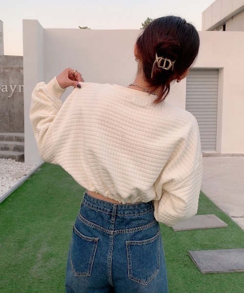 Diosfront（ディオスフロント）の「ロゴカラープリントオーバーシルエットトレーナー（スウェット・レディース・アイボリー/ローズ・FREE）」の19枚目の写真