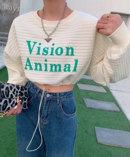 Diosfront（ディオスフロント）の「ロゴカラープリントオーバーシルエットトレーナー（スウェット・レディース・アイボリー/ローズ・FREE）」の22枚目の写真