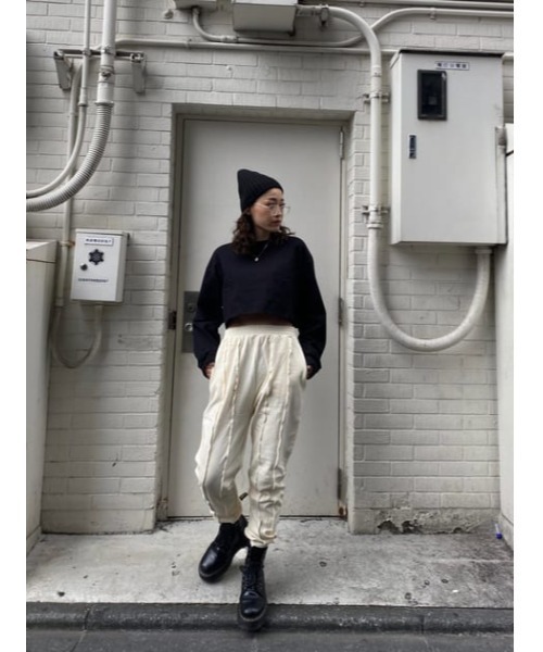 LAGUA GEM（ラグアジェム）の「RANDAM LINE SW PT-A（その他パンツ・レディース・ブラック/オフホワイト・MEDIUM/SMALL）」の5枚目の写真