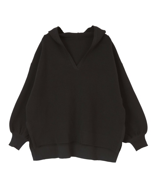 titivate（ティティベイト）の「ゆるﾆｯﾄｽｷｯﾊﾟｰﾊﾟｰｶｰ（パーカー・レディース・ブラック/モカ/ライトベージュ・S/M）」の5枚目の写真