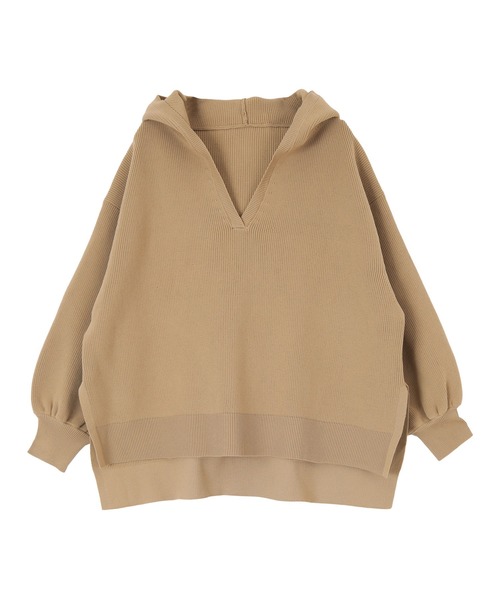 titivate（ティティベイト）の「ゆるﾆｯﾄｽｷｯﾊﾟｰﾊﾟｰｶｰ（パーカー・レディース・ブラック/モカ/ライトベージュ・S/M）」の13枚目の写真