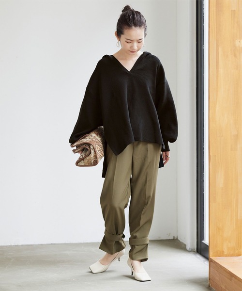 titivate（ティティベイト）の「ゆるﾆｯﾄｽｷｯﾊﾟｰﾊﾟｰｶｰ（パーカー・レディース・ブラック/モカ/ライトベージュ・S/M）」の16枚目の写真