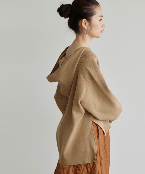 titivate（ティティベイト）の「ゆるﾆｯﾄｽｷｯﾊﾟｰﾊﾟｰｶｰ（パーカー・レディース・ブラック/モカ/ライトベージュ・S/M）」の22枚目の写真