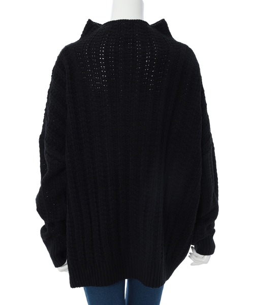 fifth（フィフス）の「[ウォッシャブル対応]ボトルネック透かし編みボリュームニット（ニット/セーター・レディース・スモークピンク/ホワイト/ブラック・MEDIUM）」の12枚目の写真