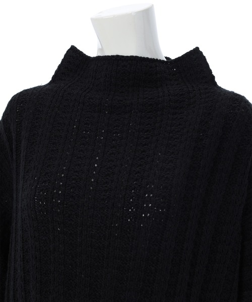 fifth（フィフス）の「[ウォッシャブル対応]ボトルネック透かし編みボリュームニット（ニット/セーター・レディース・スモークピンク/ホワイト/ブラック・MEDIUM）」の13枚目の写真