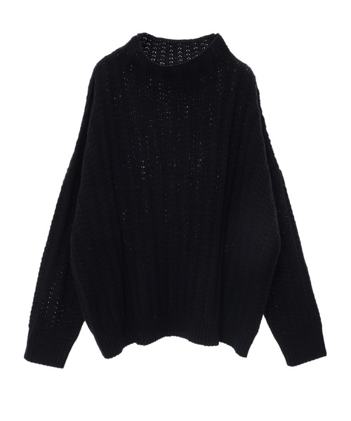 fifth（フィフス）の「[ウォッシャブル対応]ボトルネック透かし編みボリュームニット（ニット/セーター・レディース・スモークピンク/ホワイト/ブラック・MEDIUM）」の9枚目の写真