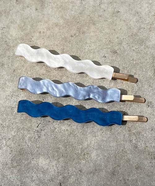 Ein（アイン）の「Ein/くねくねデザイン ヘアピンセット（ヘアピン・レディース・ブルー/ブラウン・FREE）」の2枚目の写真