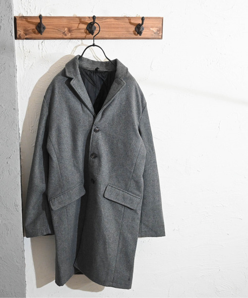 Burner(バーナー)の「【BURNER SELECT】メルトンチェスターコート(チェスターコート・メンズ・ブラック/グレー/ネイビー/チェック・M/XL/L)」の3枚目の写真