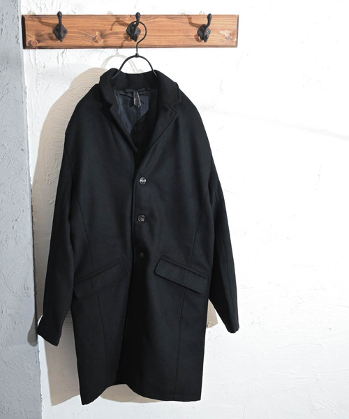 Burner(バーナー)の「【BURNER SELECT】メルトンチェスターコート(チェスターコート・メンズ・ブラック/グレー/ネイビー/チェック・M/XL/L)」の2枚目の写真