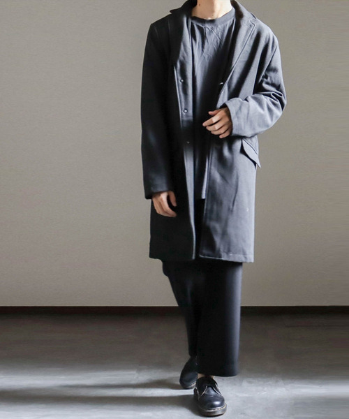 Burner(バーナー)の「【BURNER SELECT】メルトンチェスターコート(チェスターコート・メンズ・ブラック/グレー/ネイビー/チェック・M/XL/L)」の9枚目の写真