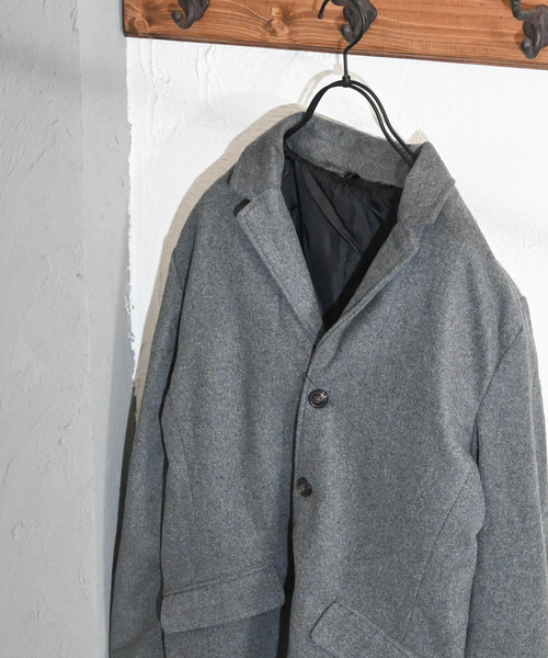 Burner(バーナー)の「【BURNER SELECT】メルトンチェスターコート(チェスターコート・メンズ・ブラック/グレー/ネイビー/チェック・M/XL/L)」の12枚目の写真