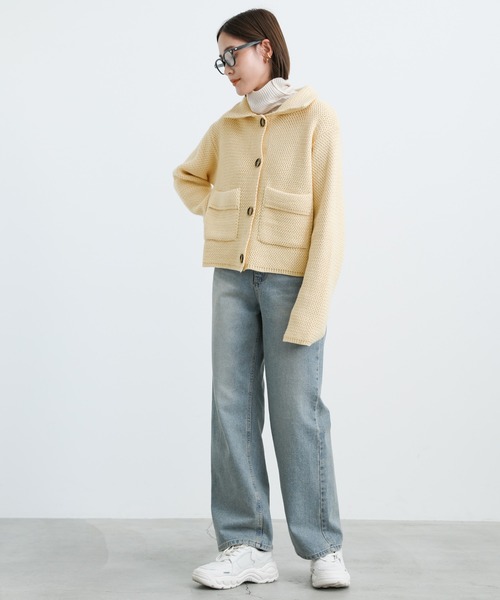 select MOCA(セレクトモカ)の「2021 AW レトロニットカーディガン(カーディガン/ボレロ・レディース・ブラウン/ペールイエロー/グリーン・FREE)」の4枚目の写真
