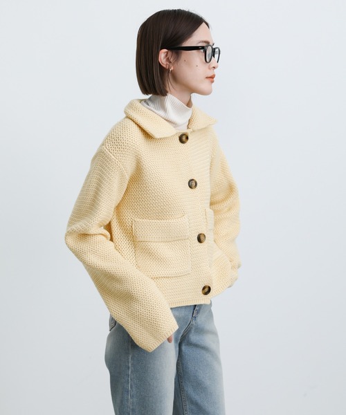 select MOCA(セレクトモカ)の「2021 AW レトロニットカーディガン(カーディガン/ボレロ・レディース・ブラウン/ペールイエロー/グリーン・FREE)」の7枚目の写真