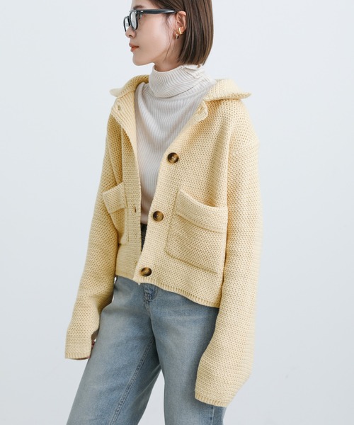select MOCA(セレクトモカ)の「2021 AW レトロニットカーディガン(カーディガン/ボレロ・レディース・ブラウン/ペールイエロー/グリーン・FREE)」の9枚目の写真