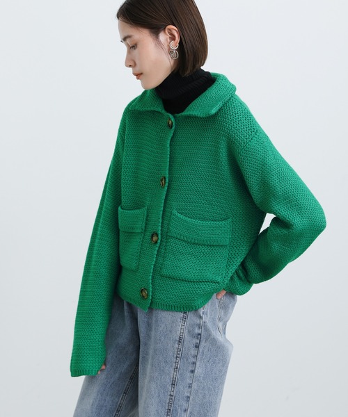 select MOCA(セレクトモカ)の「2021 AW レトロニットカーディガン(カーディガン/ボレロ・レディース・ブラウン/ペールイエロー/グリーン・FREE)」の13枚目の写真